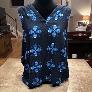Sonoma Navy Blue Floral Blouse